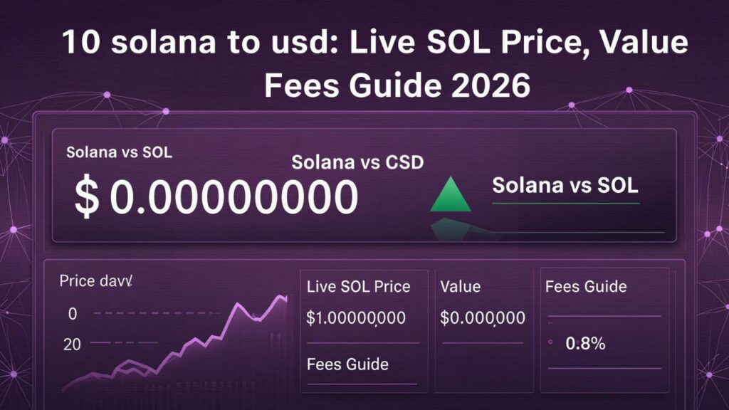 10 solana to usd: Live SOL Price, Value, Fees Guide 2026